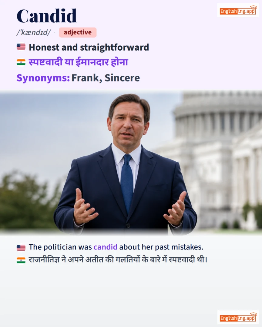 Candid: English vocabulary meaning and example