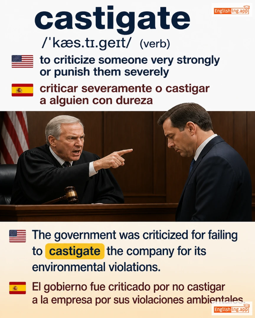 Castigate: English vocabulary meaning and example
