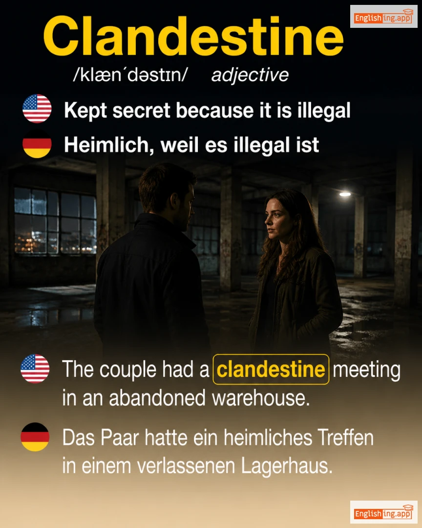Clandestine: English vocabulary meaning and example