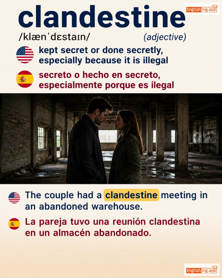 Clandestine: English vocabulary meaning and example