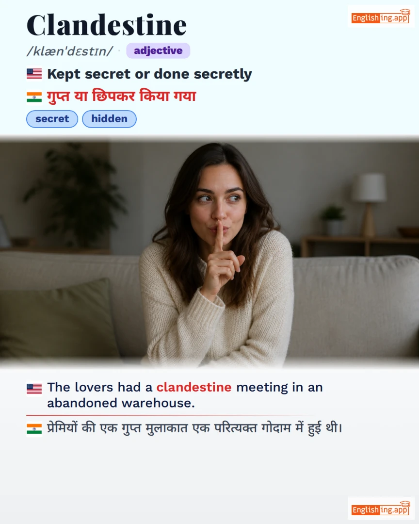 Clandestine: English vocabulary meaning and example