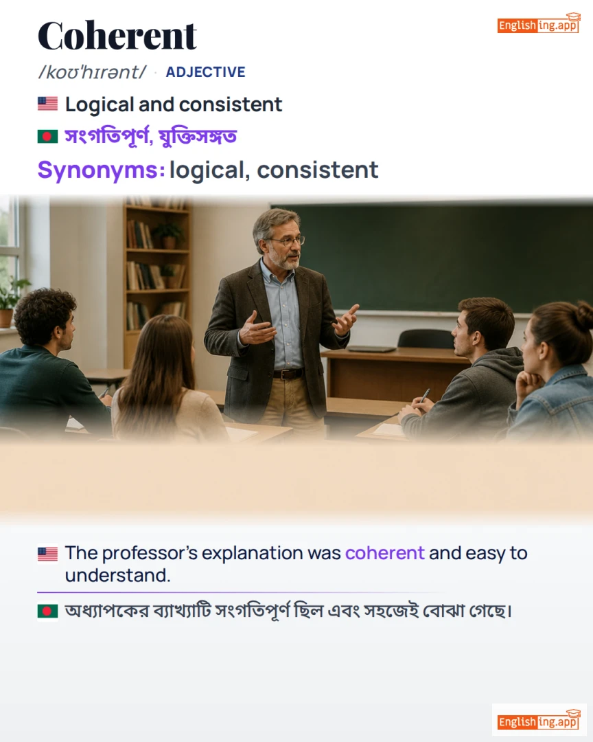 Coherent: English vocabulary meaning and example
