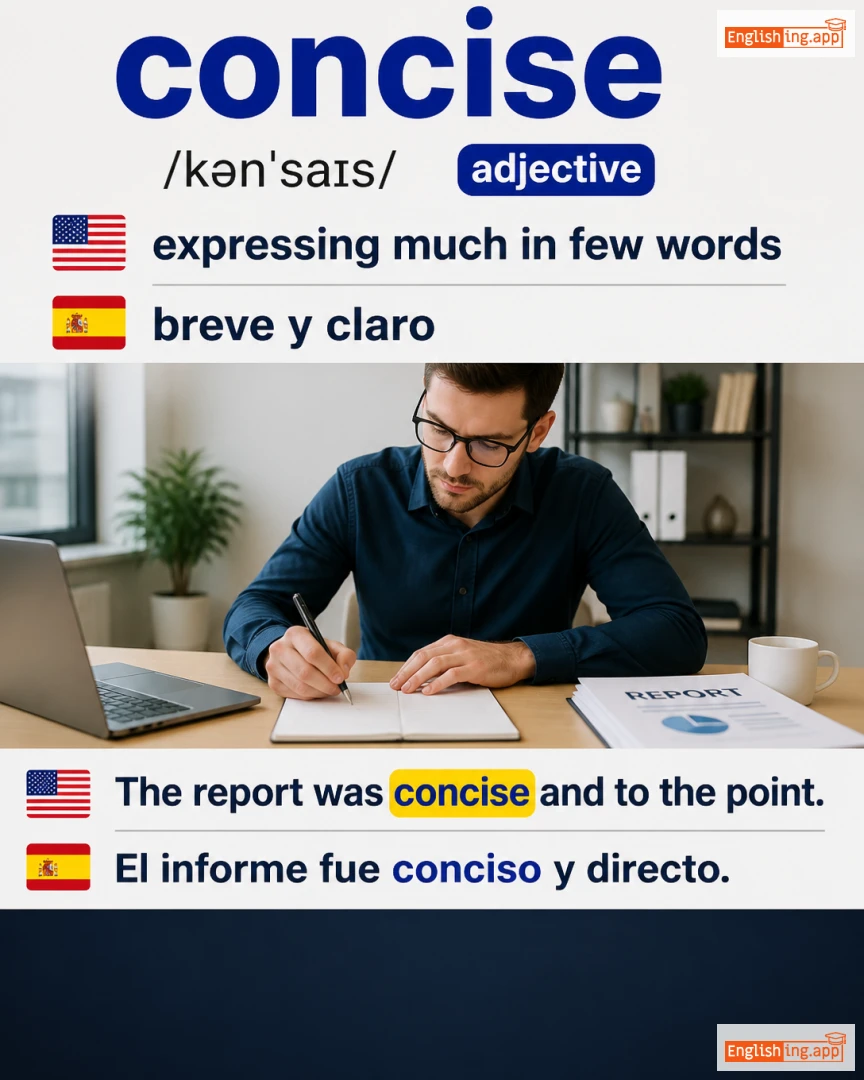 Concise: English vocabulary meaning and example