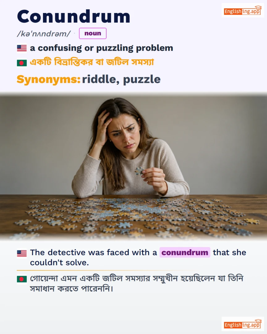 Conundrum: English vocabulary meaning and example