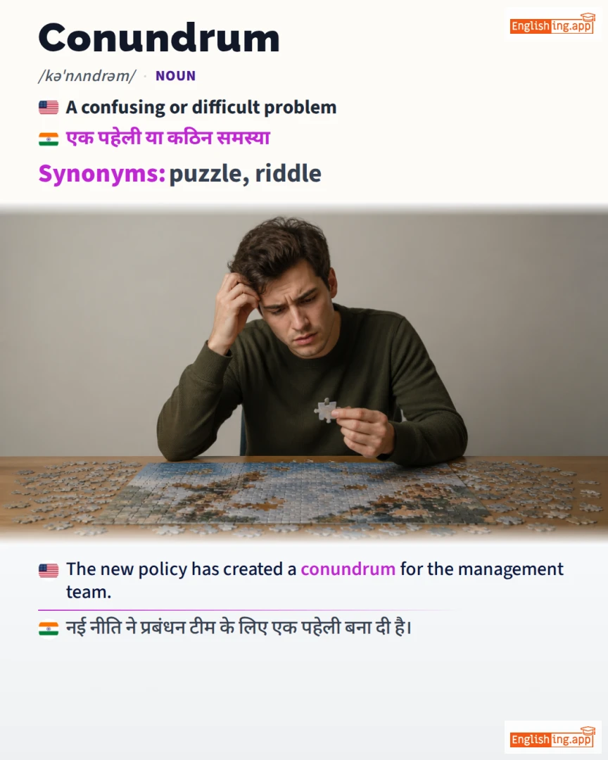 Conundrum: English vocabulary meaning and example