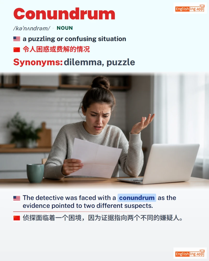 Conundrum: English vocabulary meaning and example