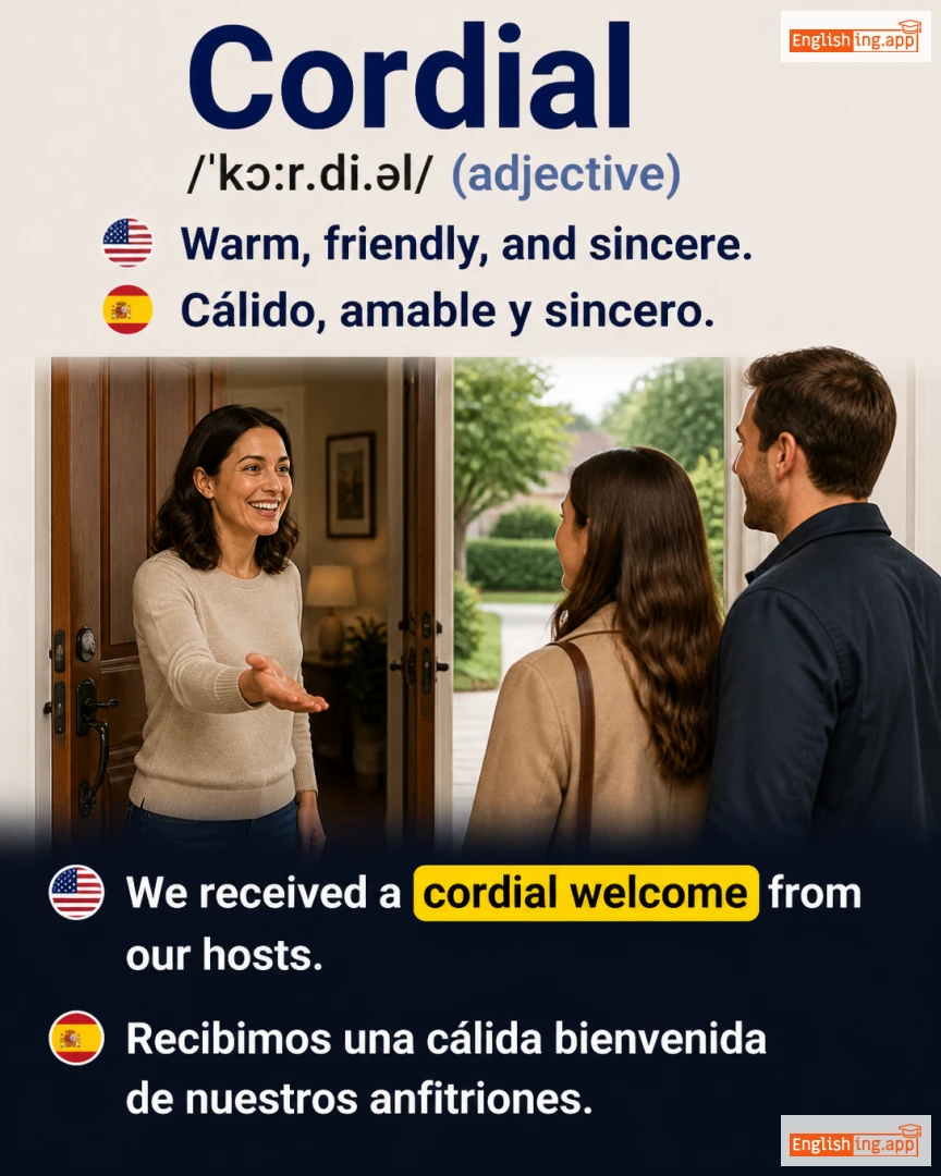 Cordial: English vocabulary meaning and example