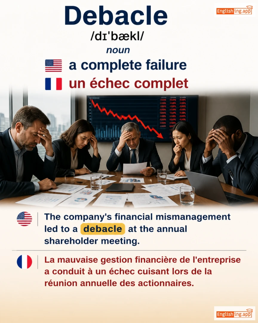 Debacle: English vocabulary meaning and example