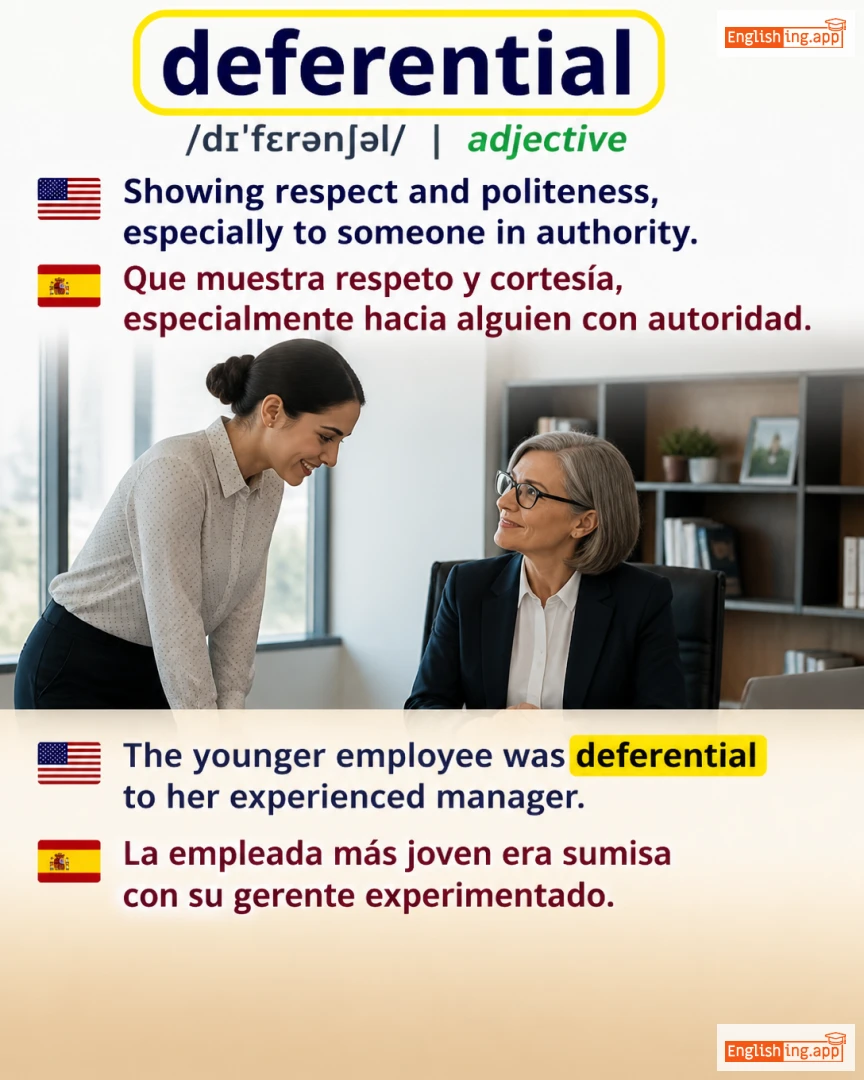 Deferential: English vocabulary meaning and example