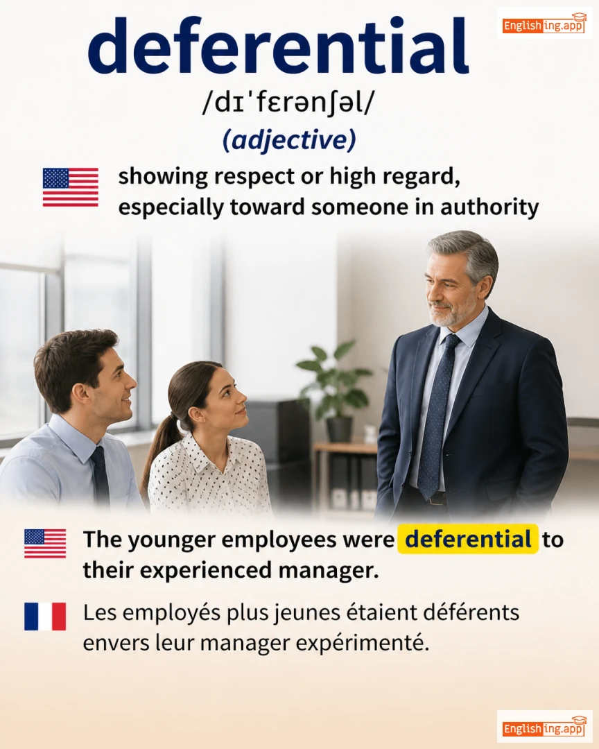 Deferential: English vocabulary meaning and example