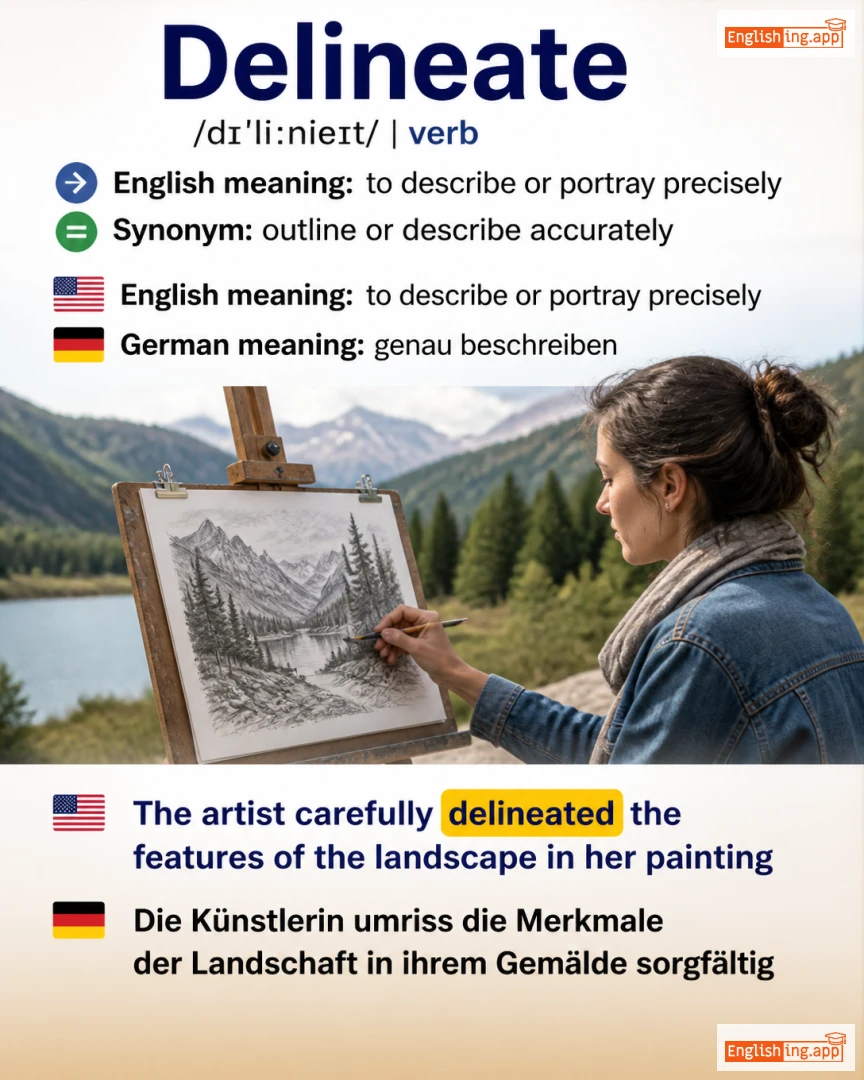 Delineate: English vocabulary meaning and example