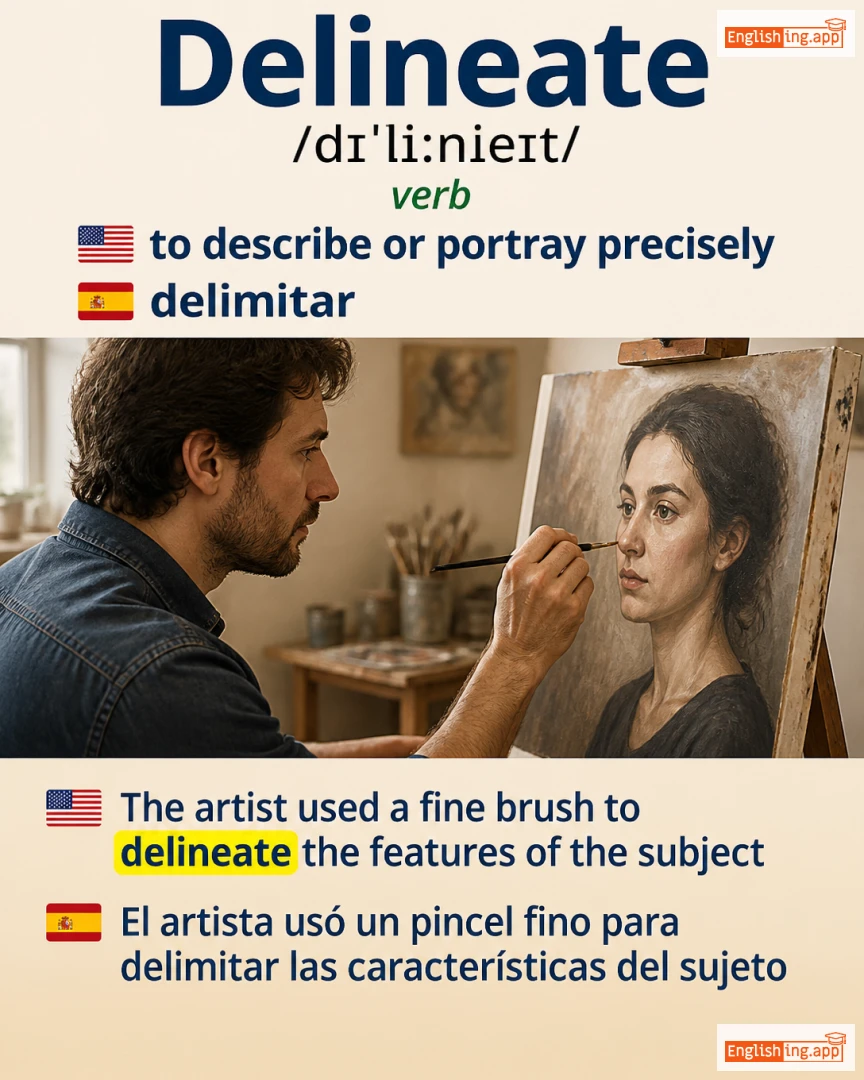 Delineate: English vocabulary meaning and example