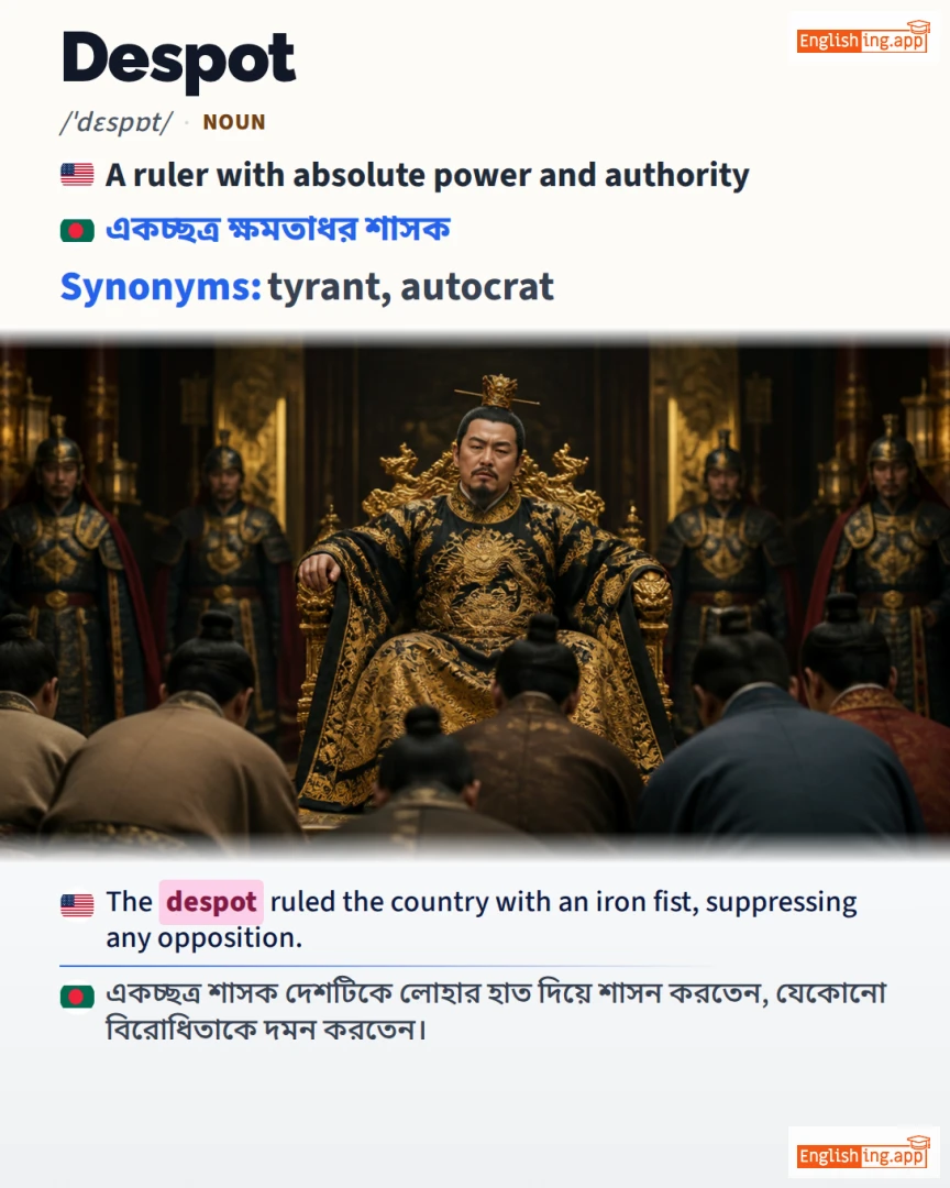 Despot: English vocabulary meaning and example