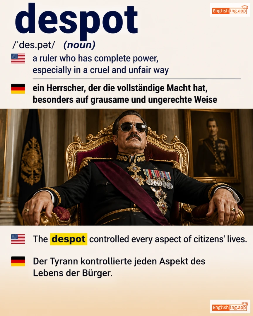 Despot: English vocabulary meaning and example