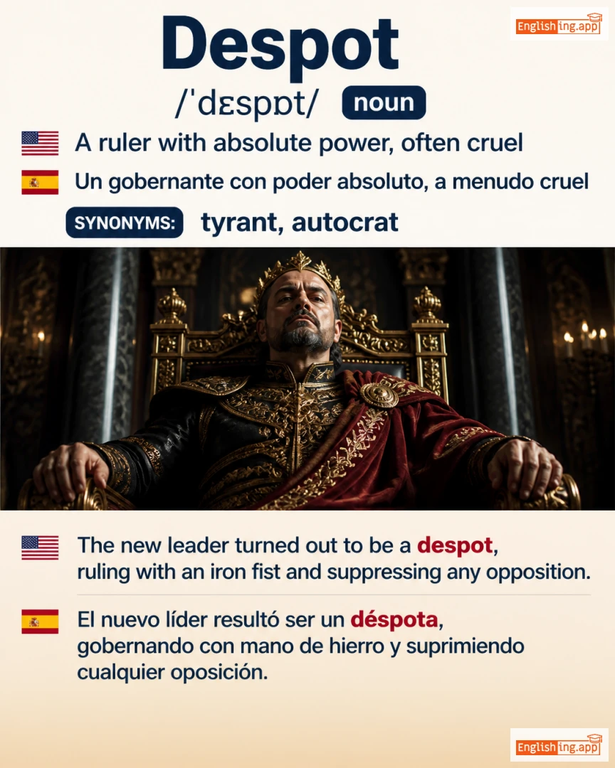 Despot: English vocabulary meaning and example