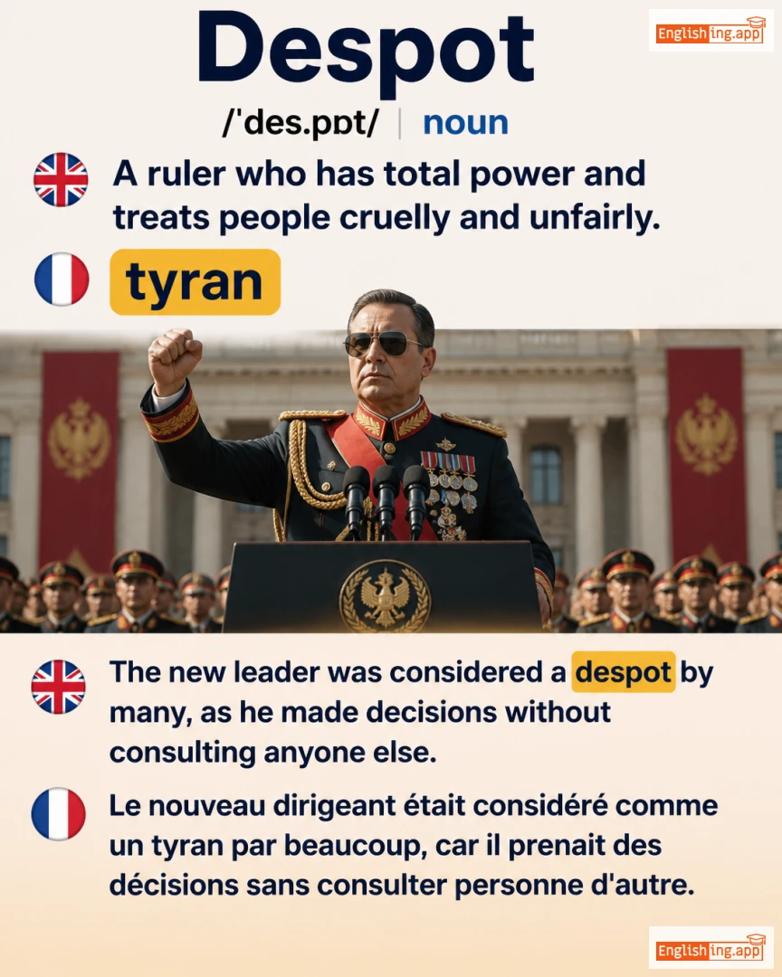 Despot: English vocabulary meaning and example