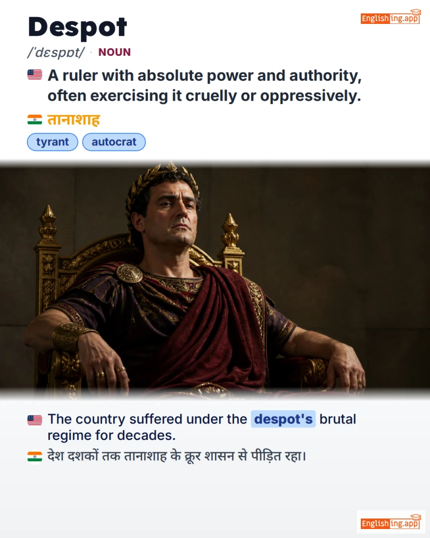 Despot: English vocabulary meaning and example