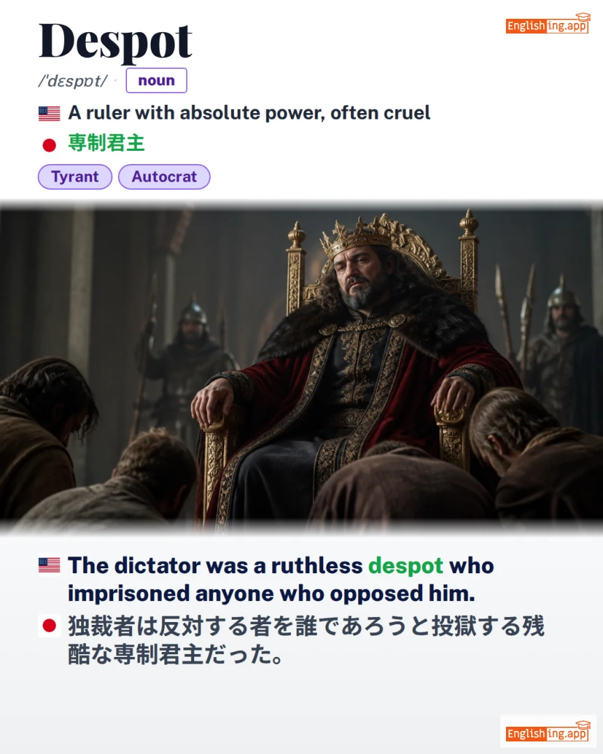 Despot: English vocabulary meaning and example