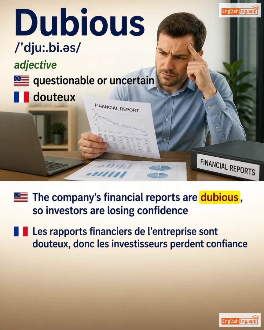 Dubious: English vocabulary meaning and example
