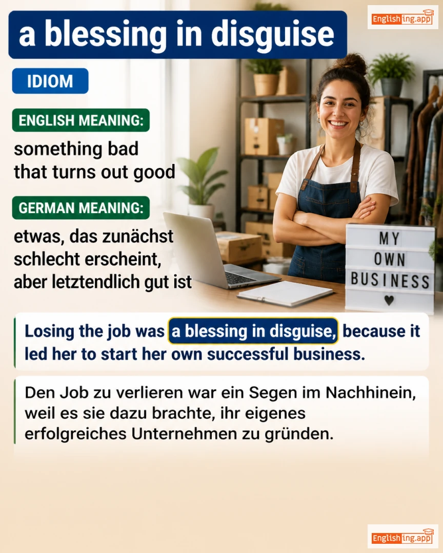 A Blessing In Disguise: English expression meaning and example