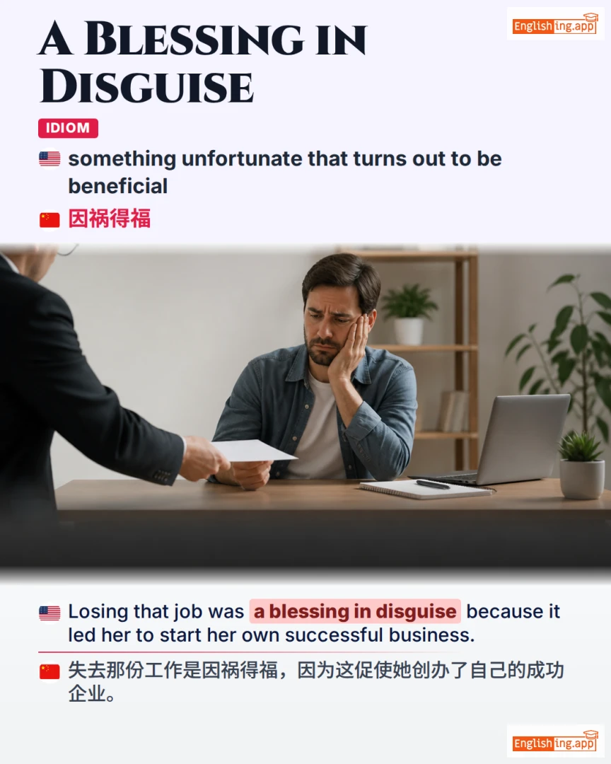 A Blessing In Disguise: English expression meaning and example