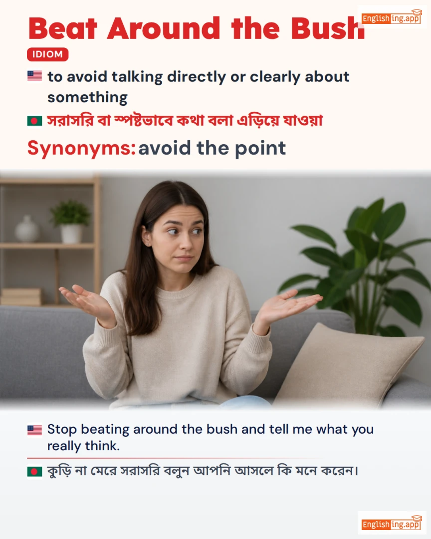 Beat Around The Bush: English expression meaning and example
