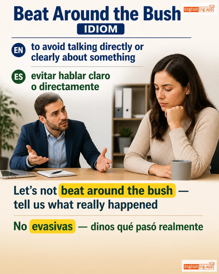 Beat Around The Bush: English expression meaning and example