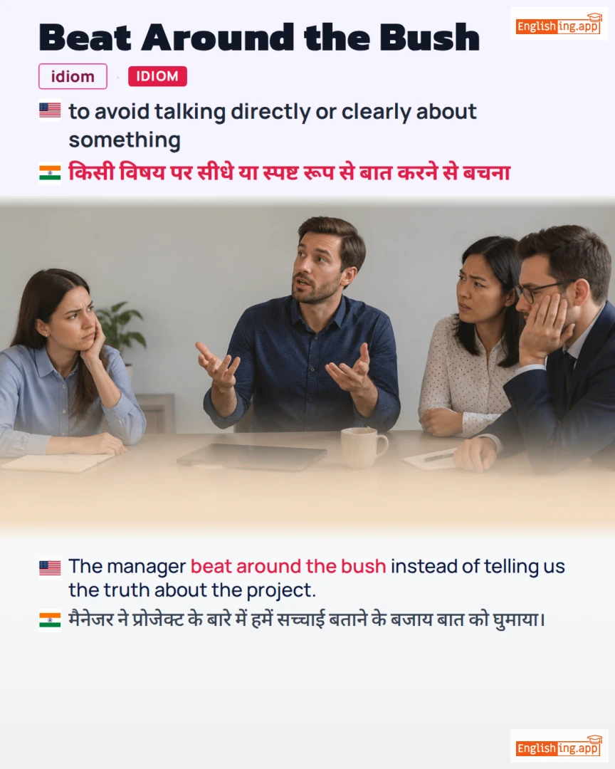 Beat Around The Bush: English expression meaning and example