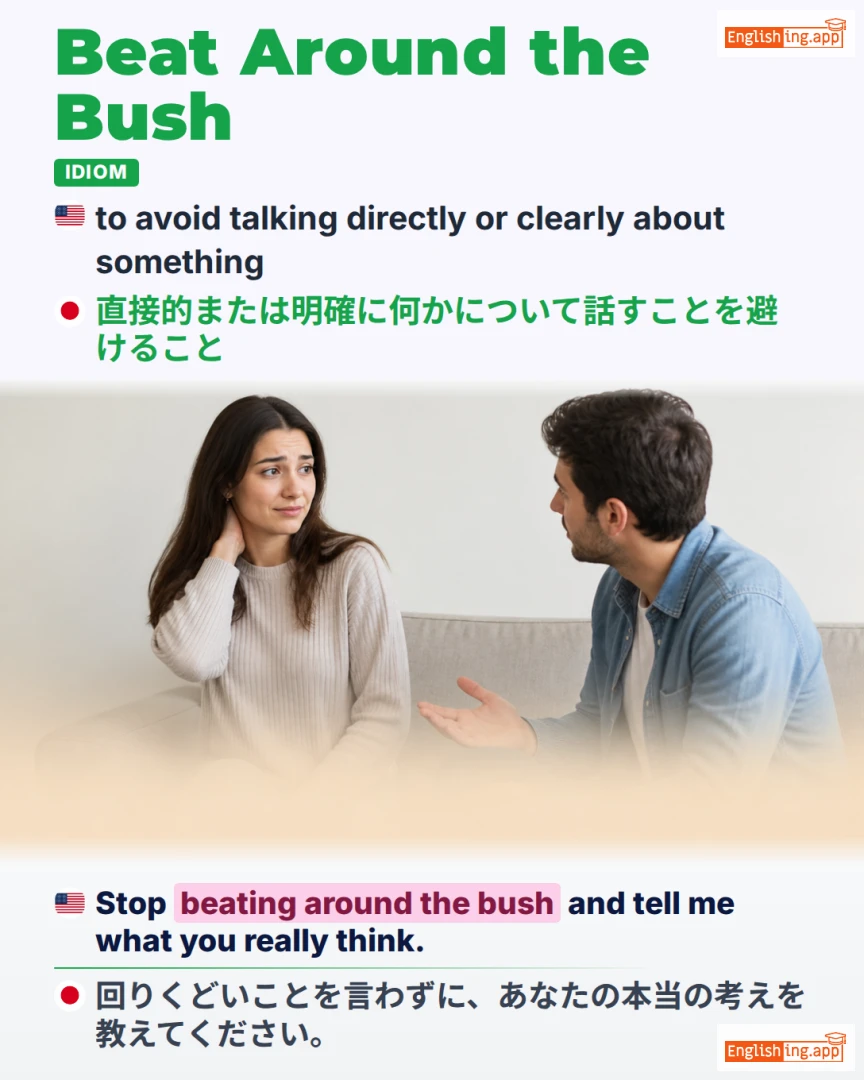 Beat Around The Bush: English expression meaning and example