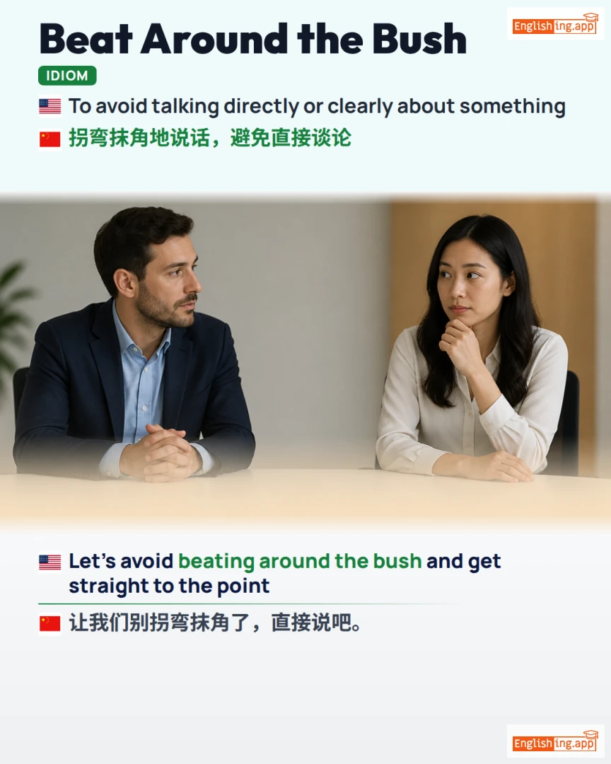 Beat Around The Bush: English expression meaning and example