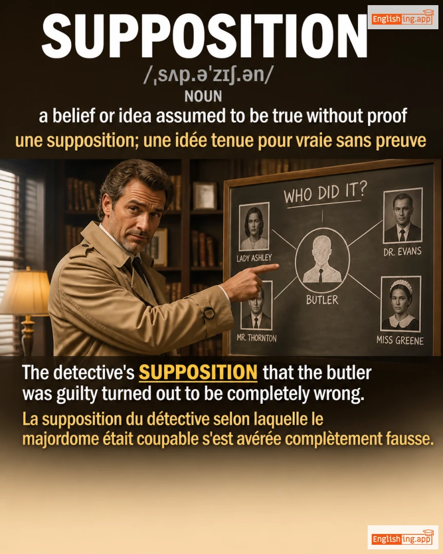 Supposition: English vocabulary meaning and example