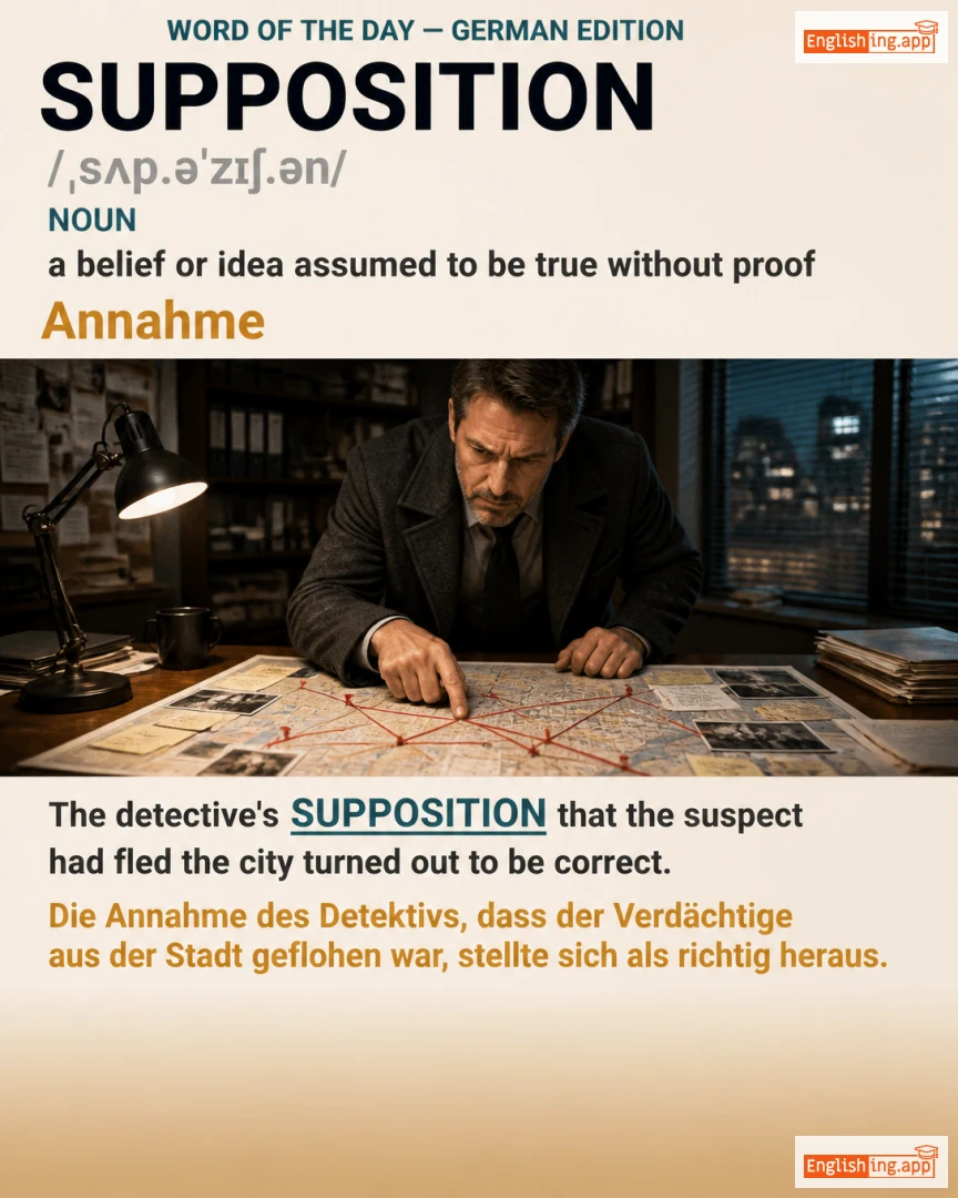 Supposition: English vocabulary meaning and example