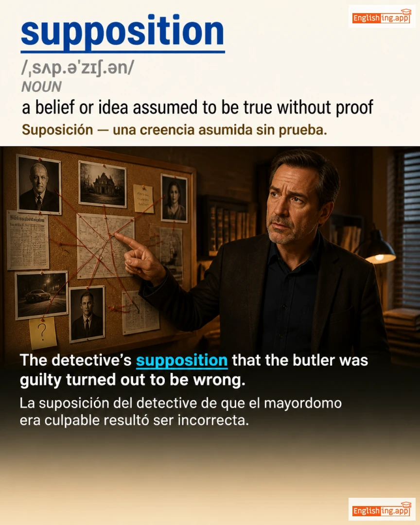 Supposition: English vocabulary meaning and example