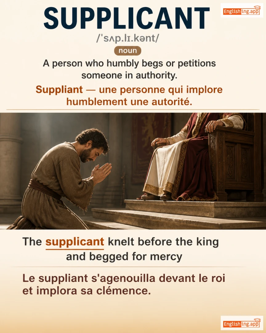 Supplicant: English vocabulary meaning and example