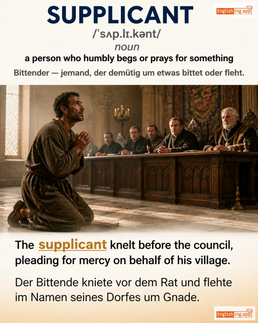Supplicant: English vocabulary meaning and example