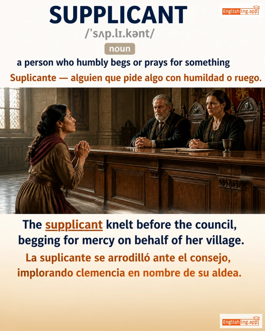 Supplicant: English vocabulary meaning and example