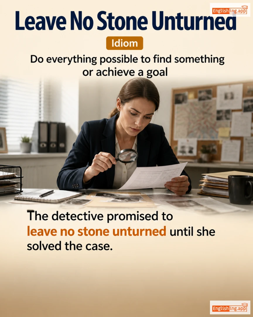 Leave No Stone Unturned: English expression meaning and example