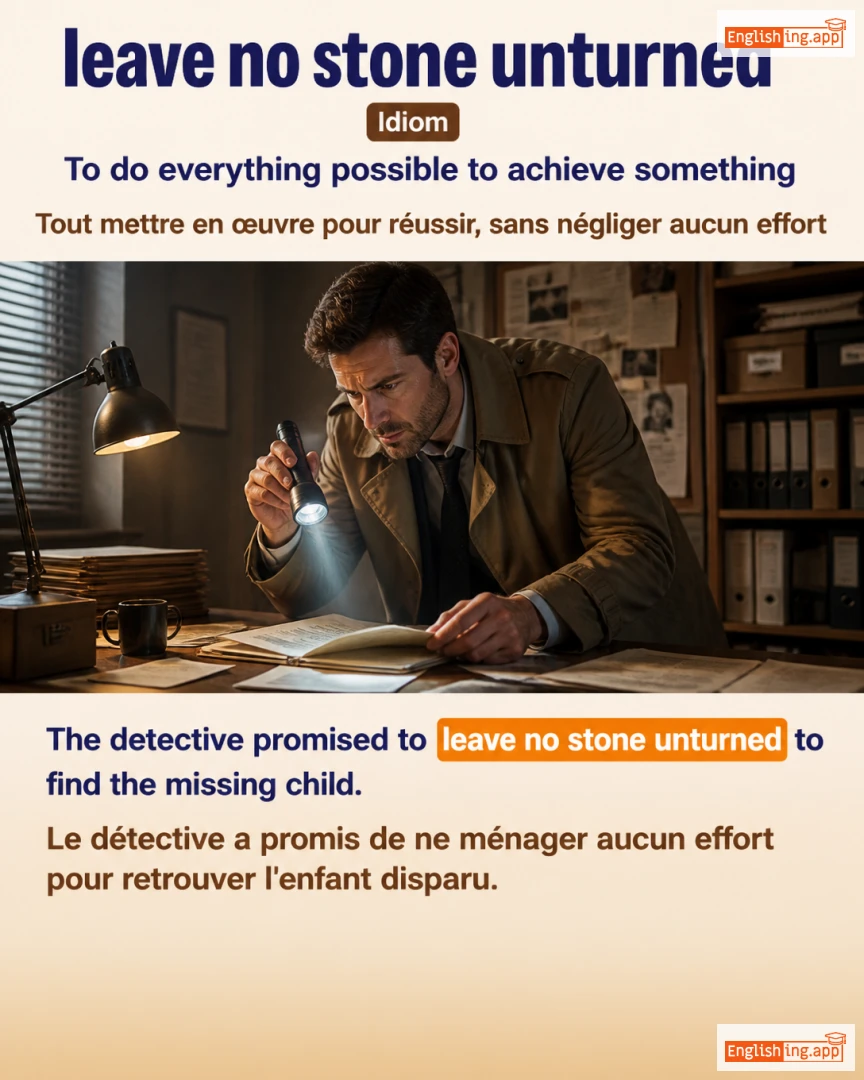 Leave No Stone Unturned: English expression meaning and example