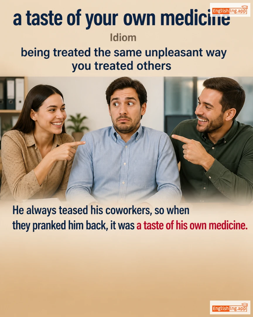 A Taste Of Your Own Medicine: English expression meaning and example