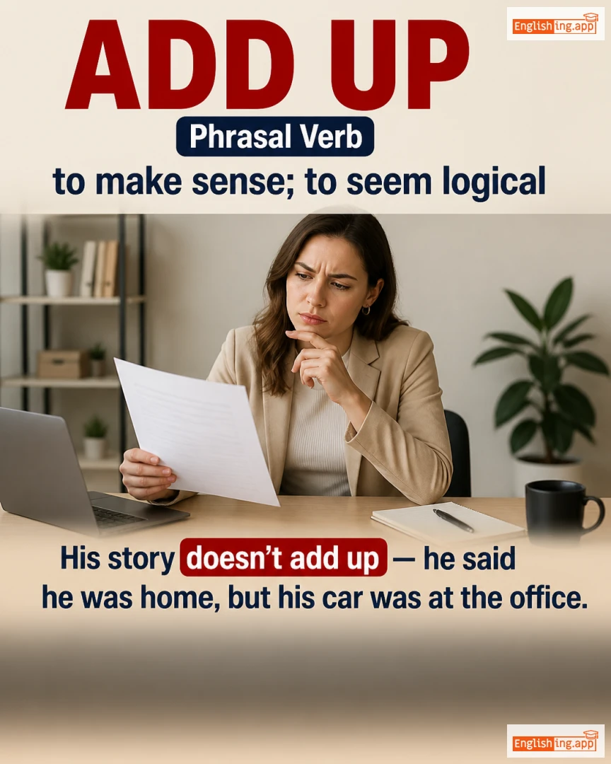 Add Up: English expression meaning and example