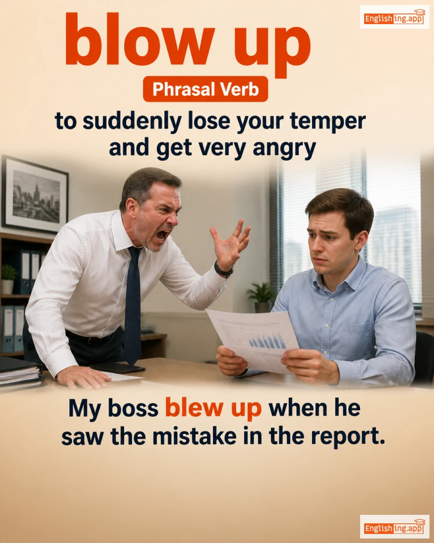 Blow Up: English expression meaning and example