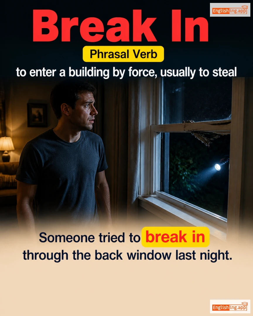 Break In: English expression meaning and example