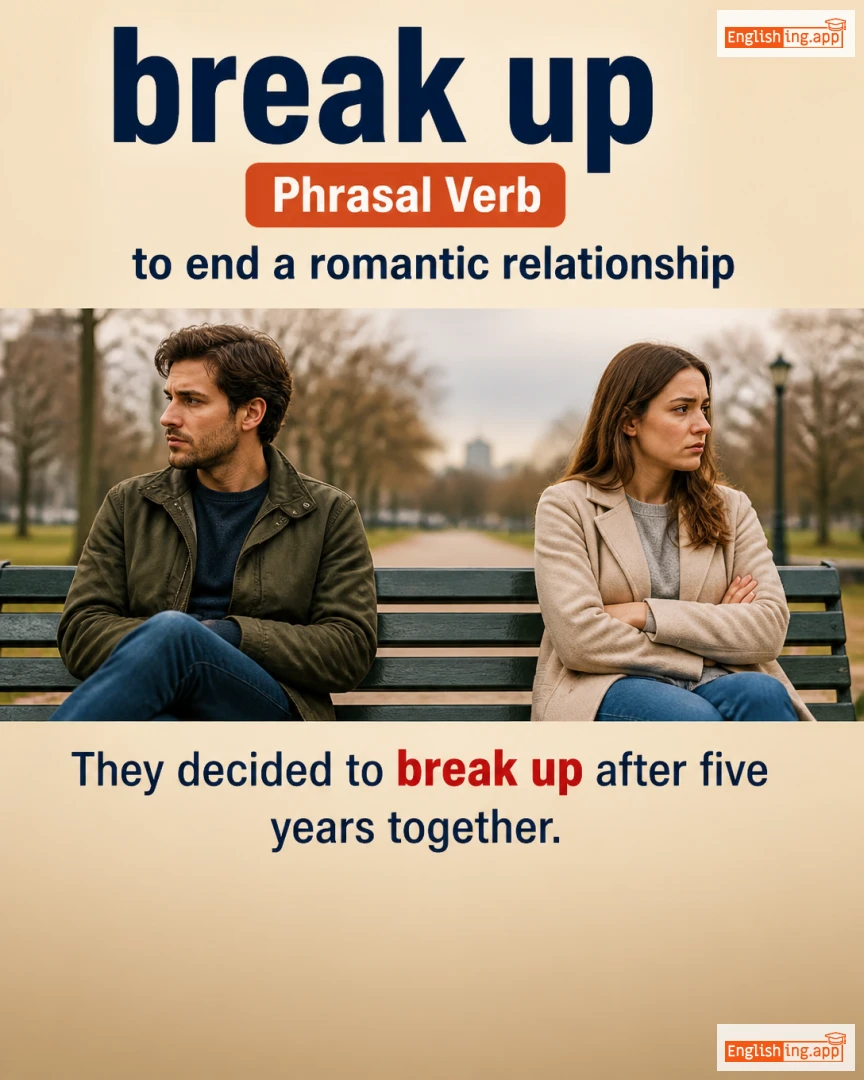 Break Up: English expression meaning and example