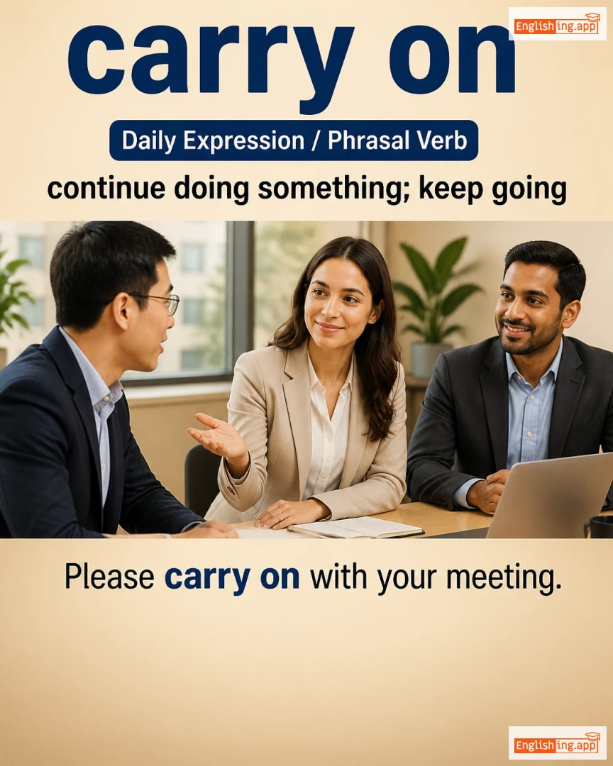 Carry On: English expression meaning and example