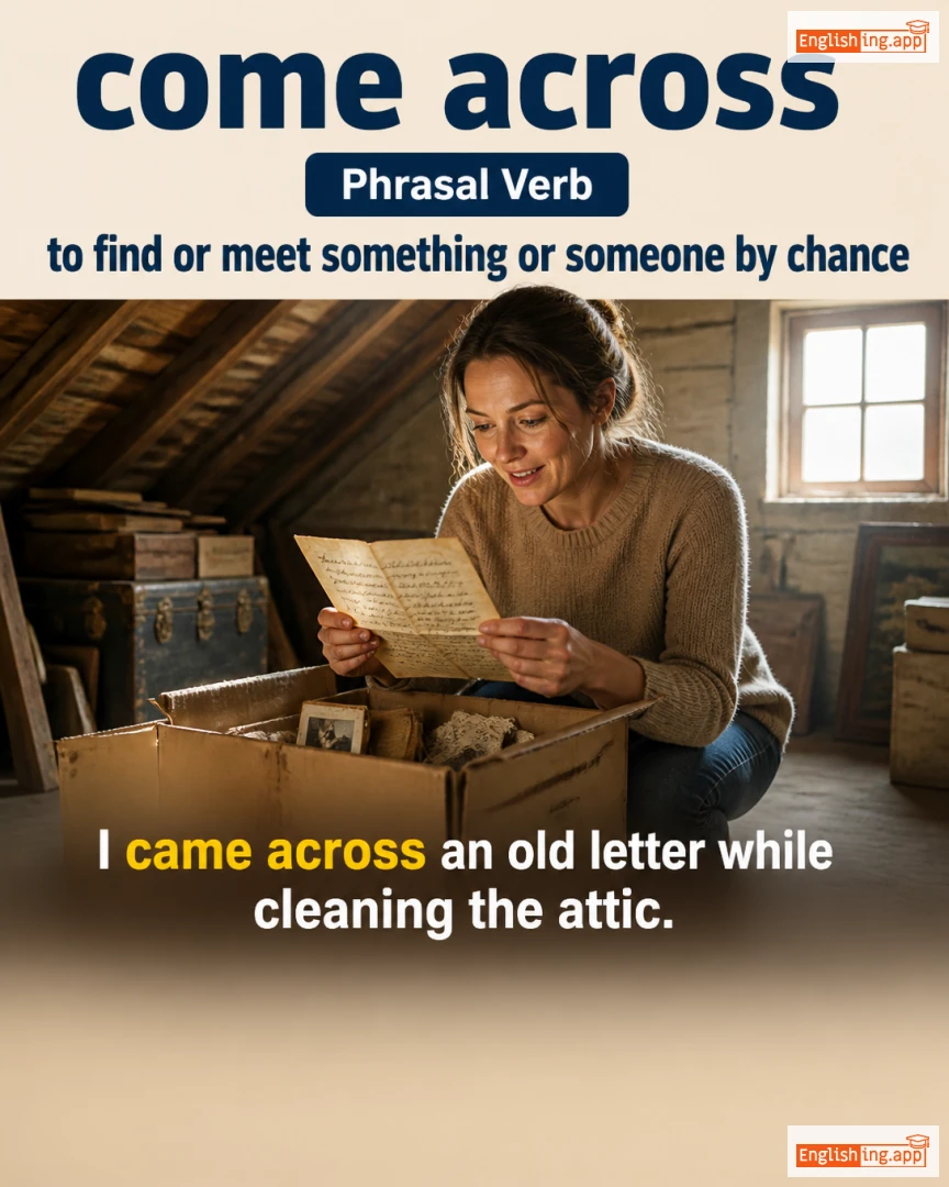 Come Across: English expression meaning and example