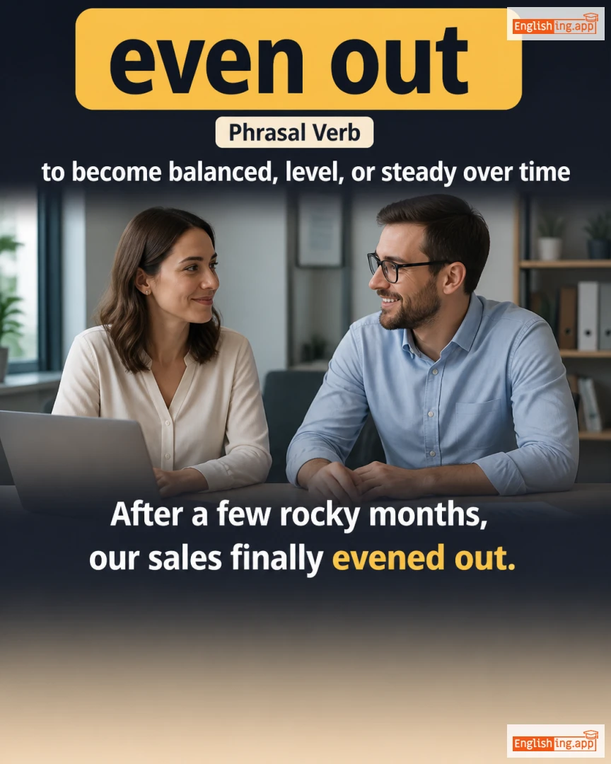 Even Out: English expression meaning and example