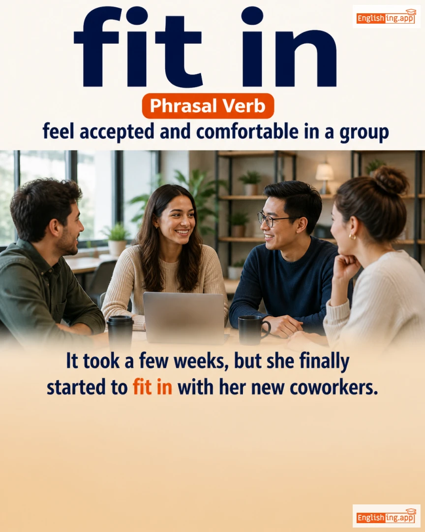 Fit In: English expression meaning and example