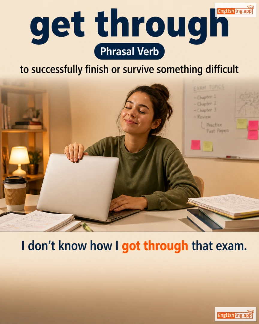 Get Through: English expression meaning and example