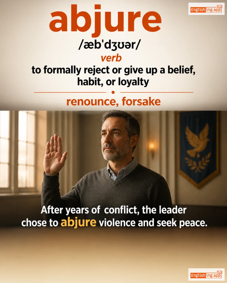 Abjure: English vocabulary meaning and example