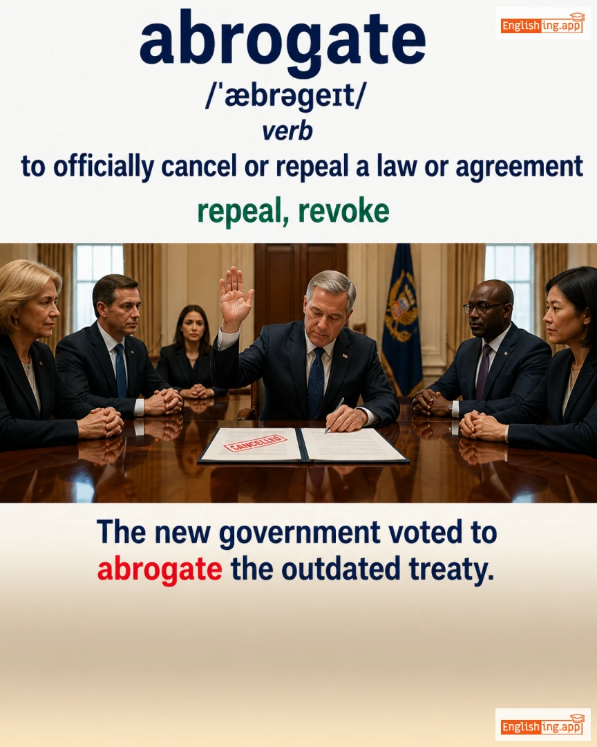 Abrogate: English vocabulary meaning and example